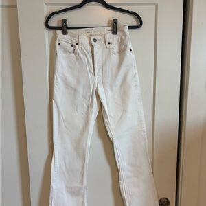 Denim Forum Bailey High Rise Crop White Jeans